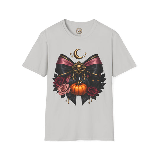 Gothic Moon and Pumpkin Tee - Ice Grey - product view 1 - Ice Grey
