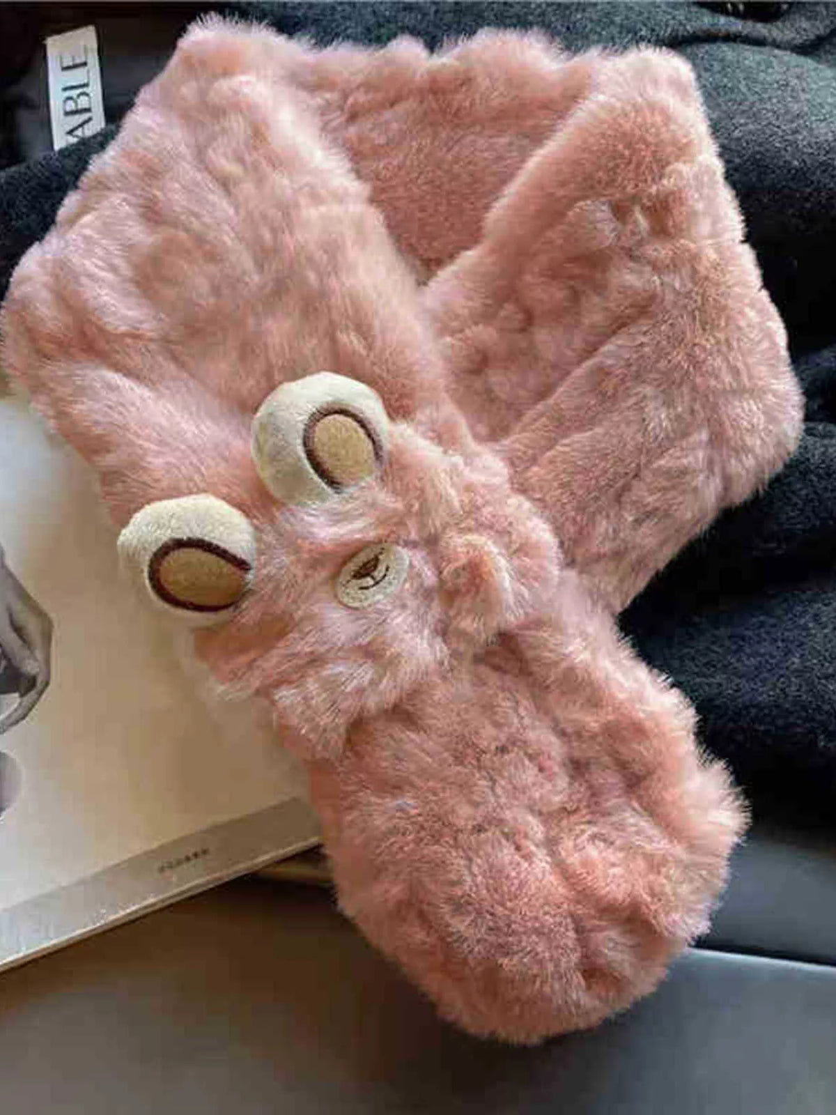 Animal Plush Scarf - Pink - View 3