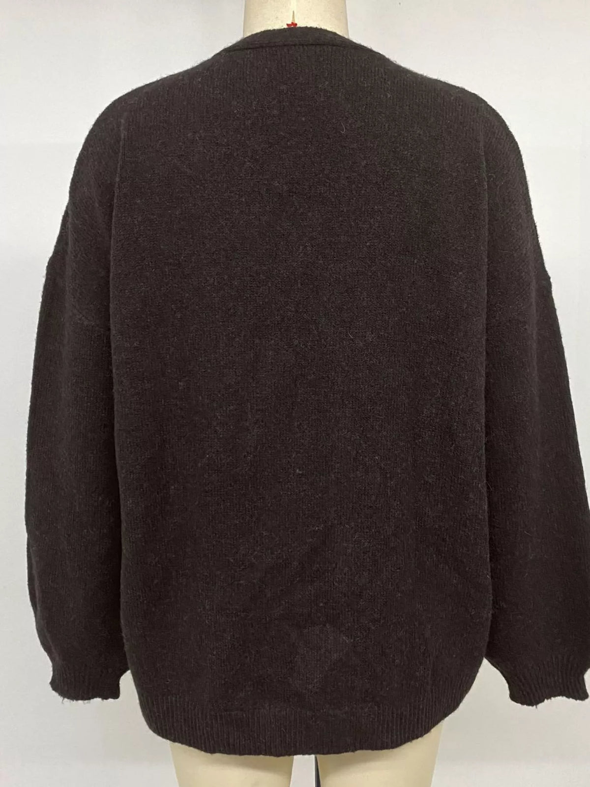 Tie Waist Dropped Shoulder Wrap Cardigan - Chocolate - View 12