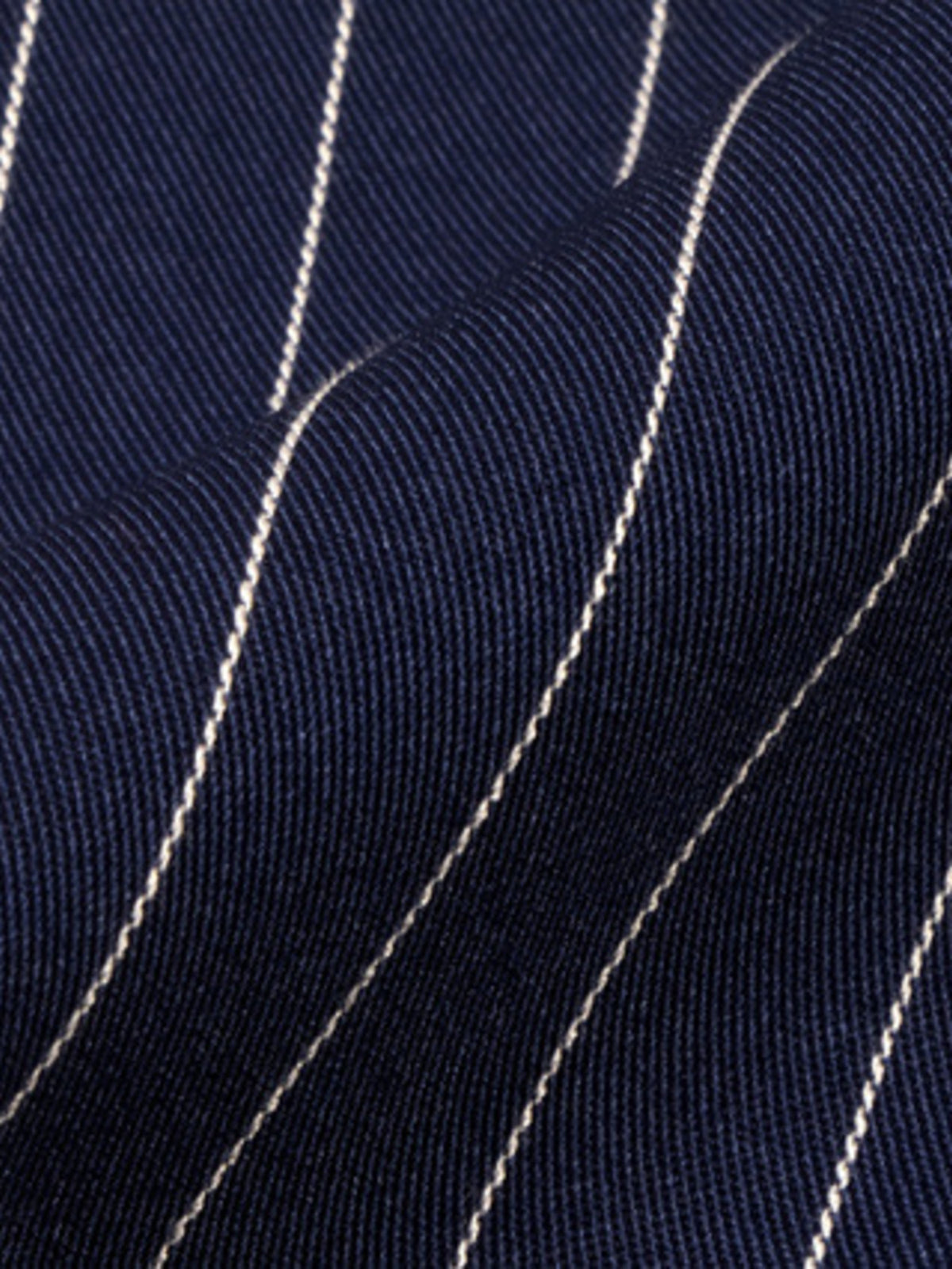 Striped Double-Breasted Blazer & Wide Leg Pants Set - Blue - View 5