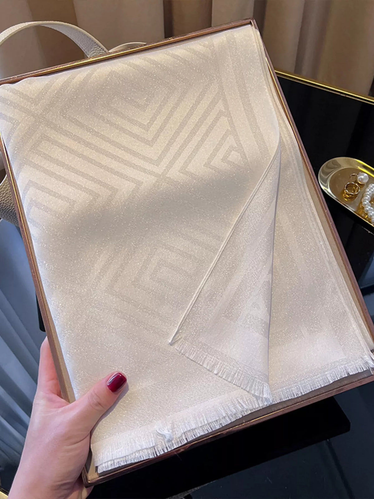 Raw Hem Lightweight Scarf - White - View 20