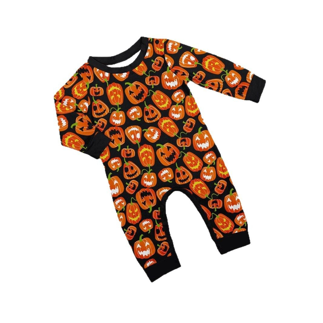 Halloween Family Pajama Set Pumpkin Funny Devil Print European and American Style Home Wear