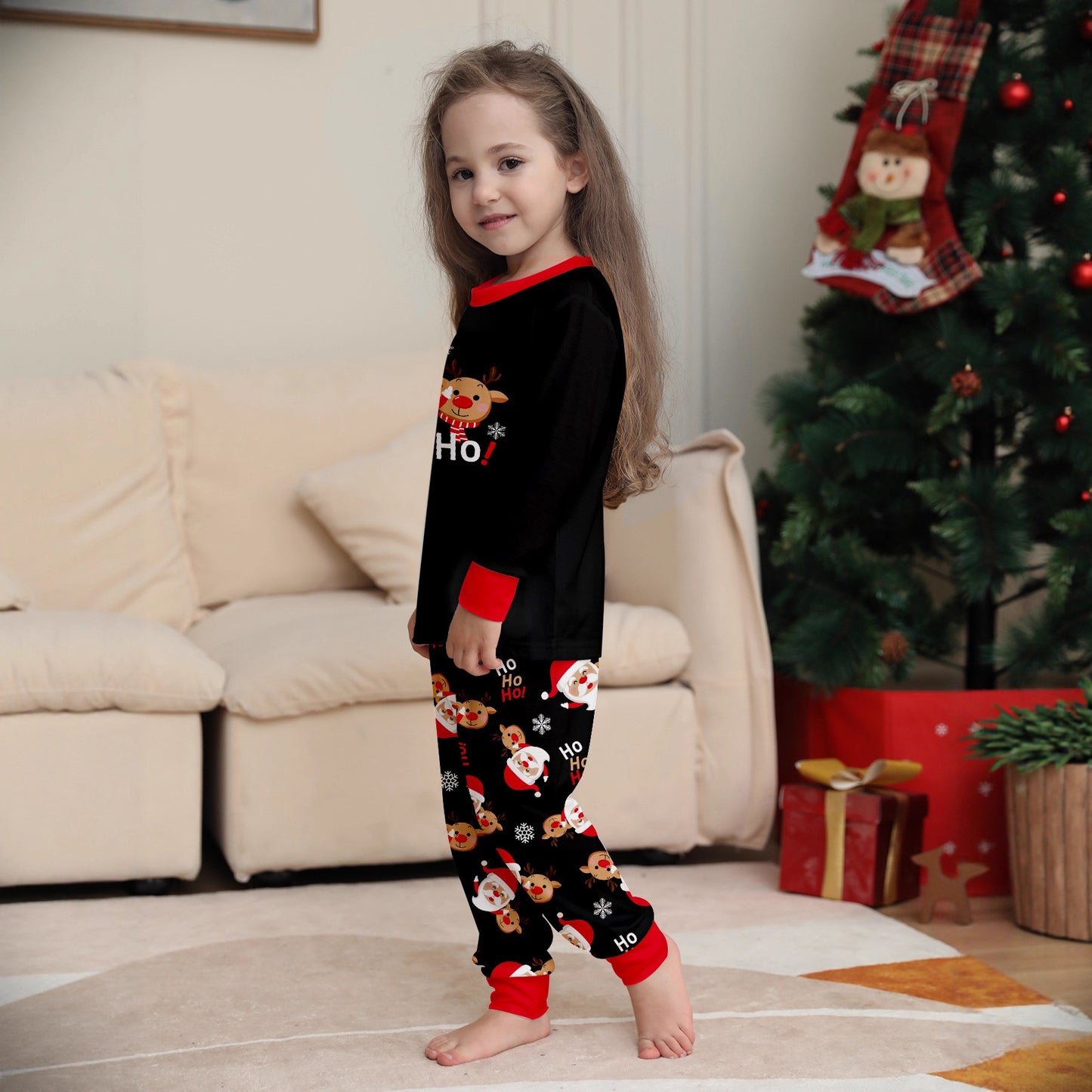 Christmas Family Matching Pajamas Set Santa Claus Print Sleepwear for Whole Family