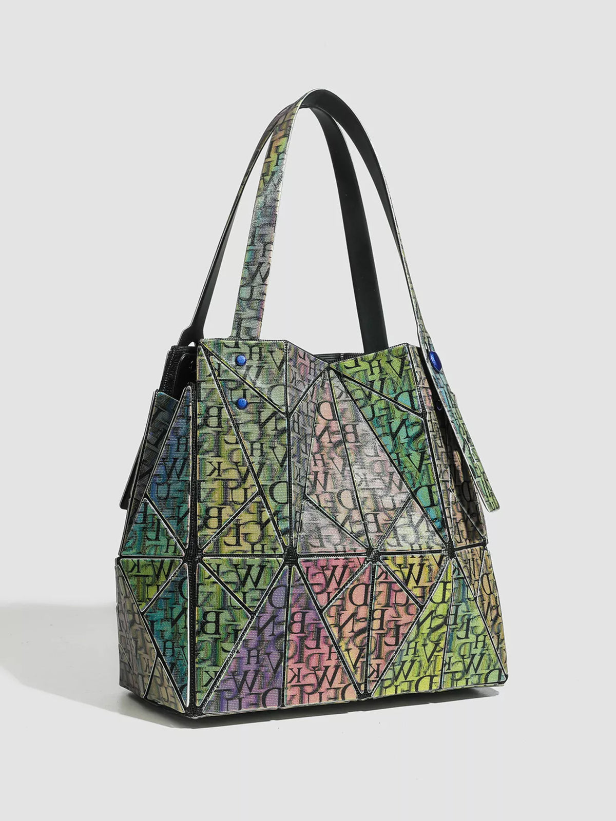Geometric Iridescent Shoulder Bag - Green - View 9