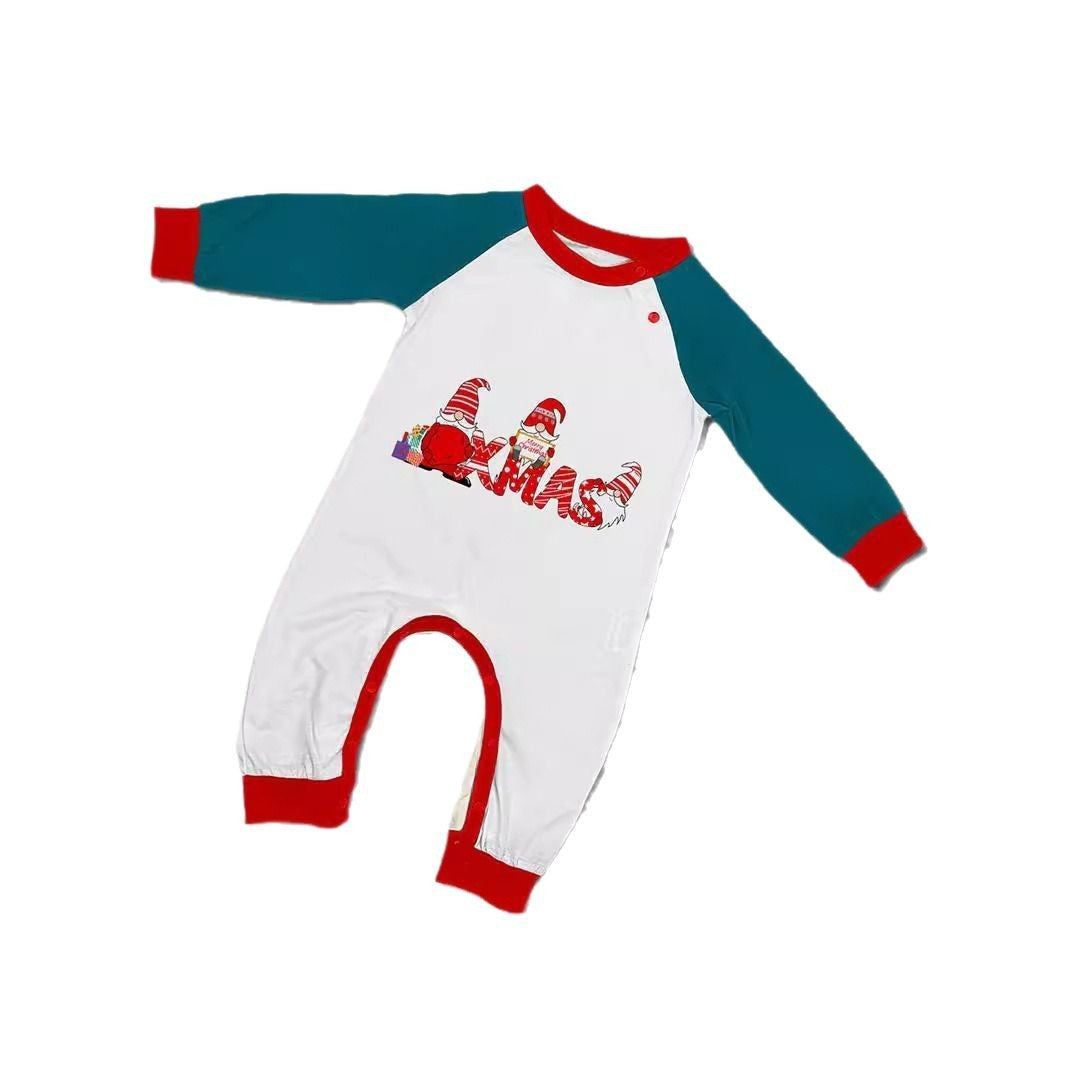Christmas Family Matching Pajamas Set with Santa Claus and Candy Cane Color-block Print