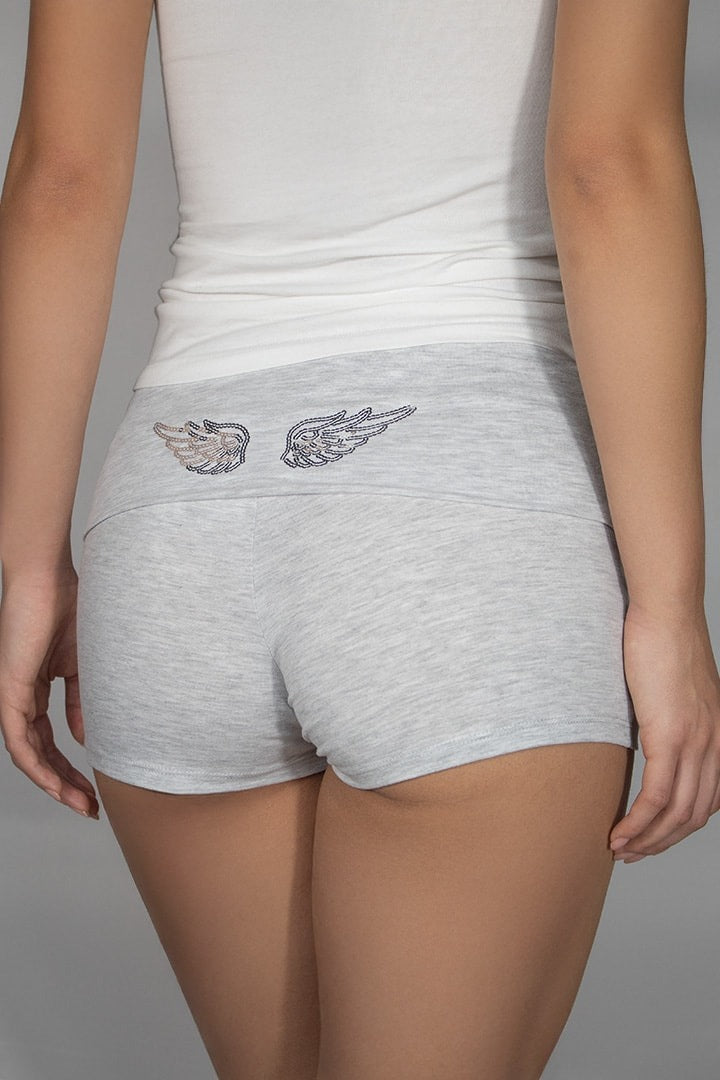Style Sequin Wing Tee with High-Waisted Shorts Set for Women, Summer Casual Sporty Outfit