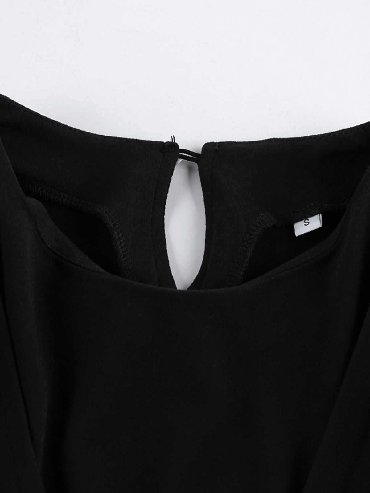Ruched Long Sleeve Bodycon Mini Dress - Black - View 8