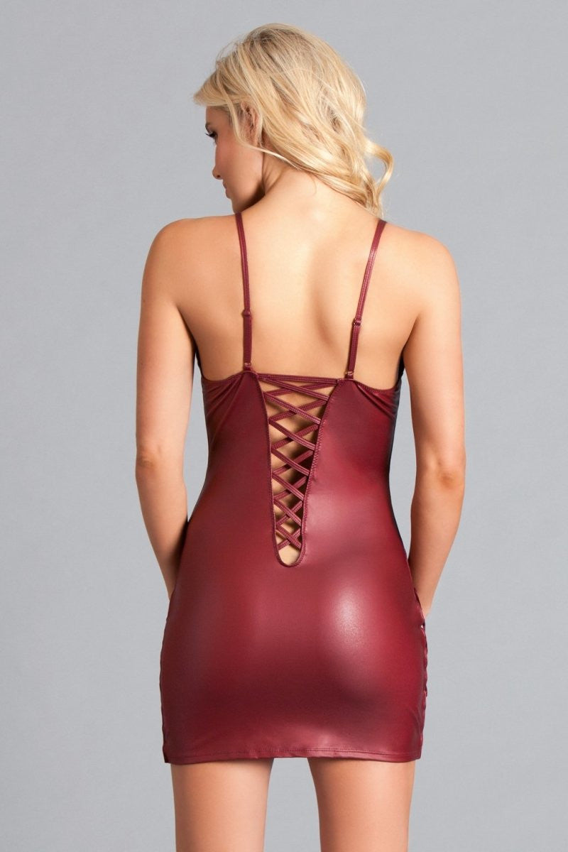 Elisa Dress - Maroon - View 3