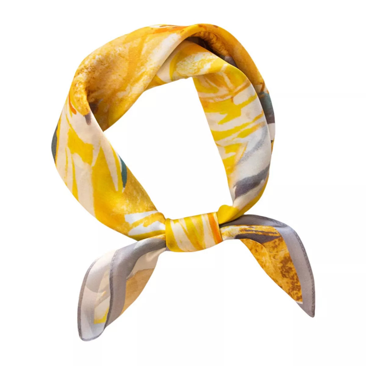 Floral Print Silk Square Scarf - Sherbet - View 5