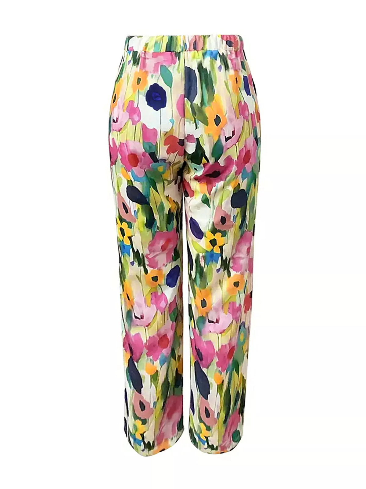 Floral Print Loose Casual Pants - Multicolor - View 3