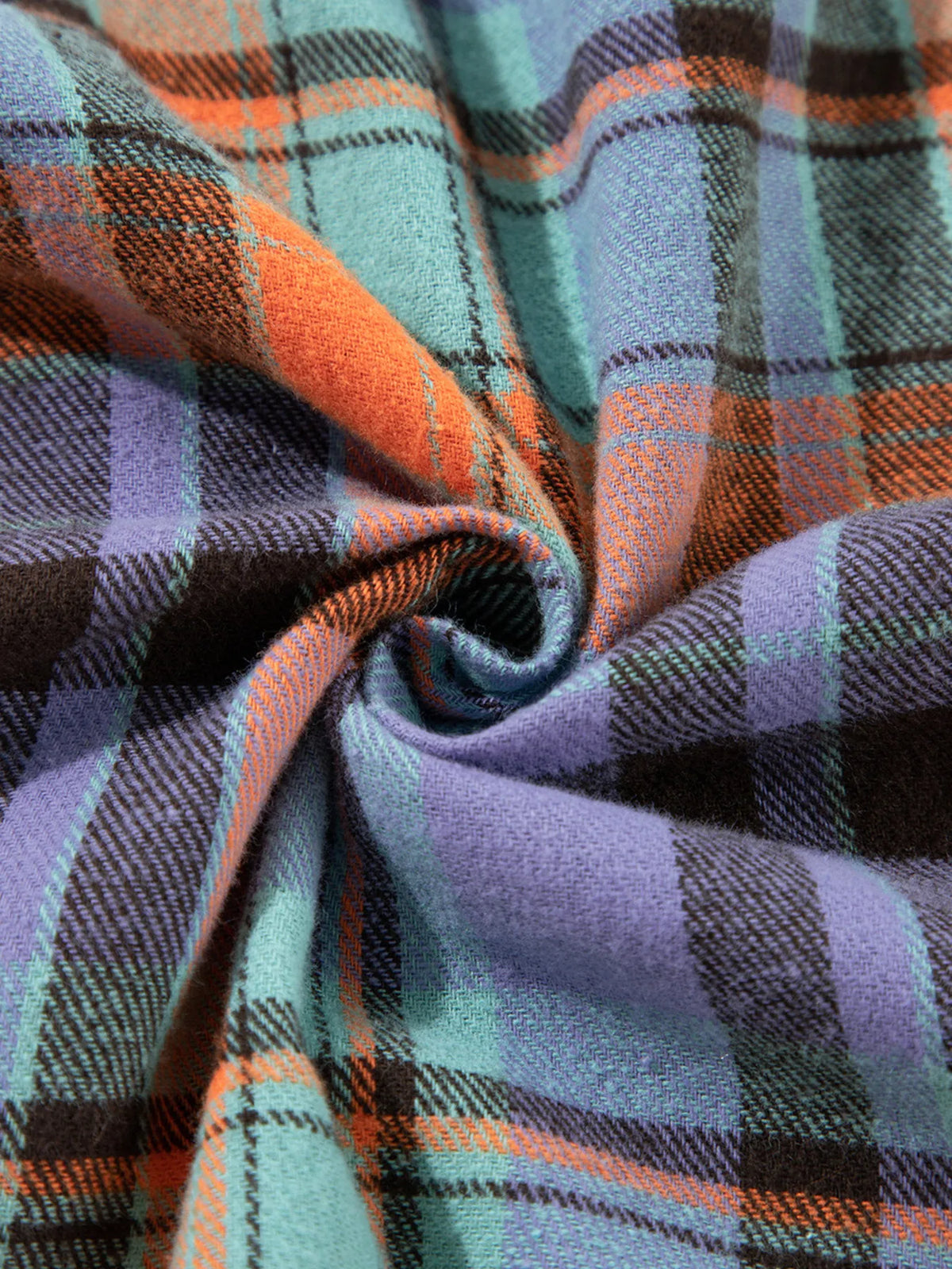 Plaid Button Up Long Sleeve Shirt - Blue - View 30