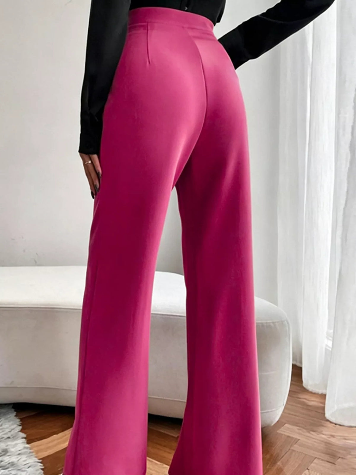 High Waist Flare Pants - Cerise - View 11