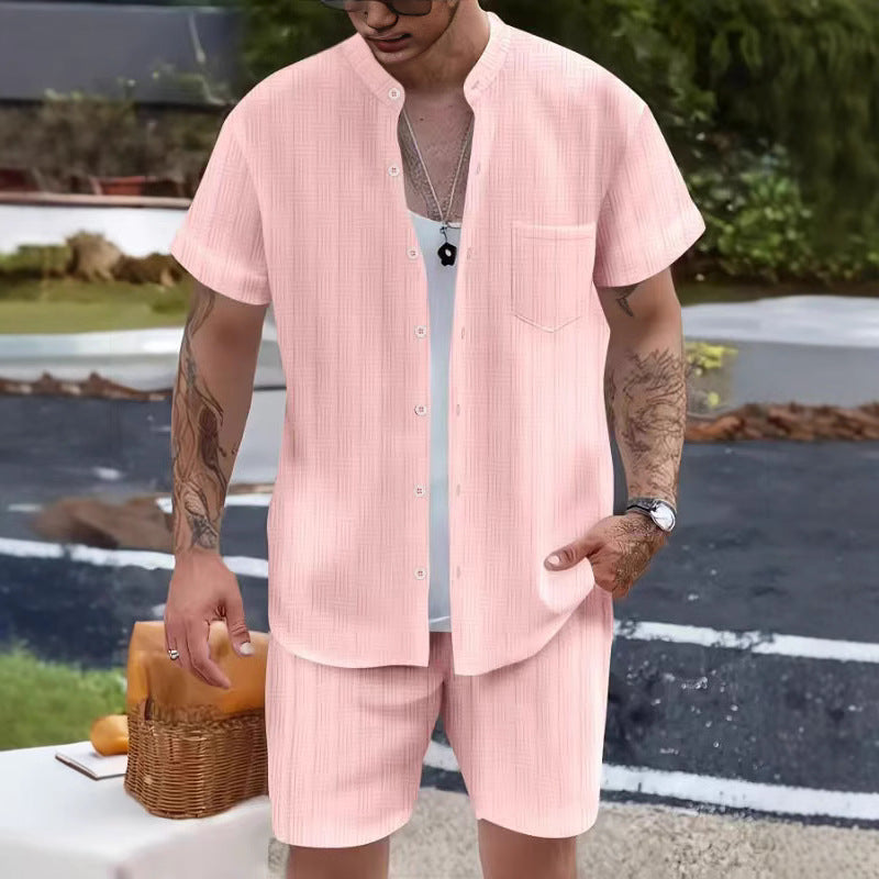 Shirt casual loose short sleeved shorts beach set
