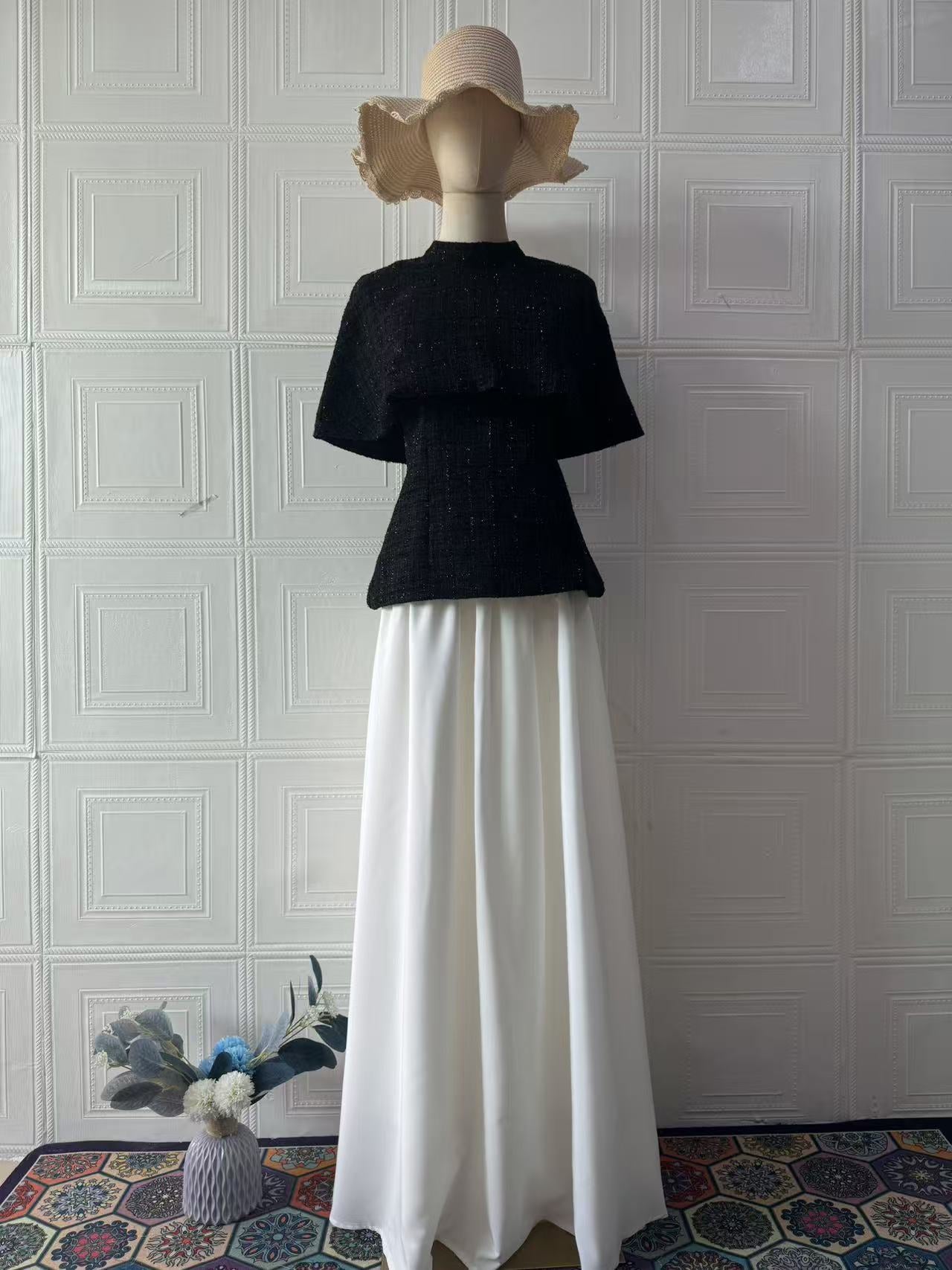 Simple Short Sleeve Long Dress, Elegant Fashion Autumn Set Dress Formal Wear