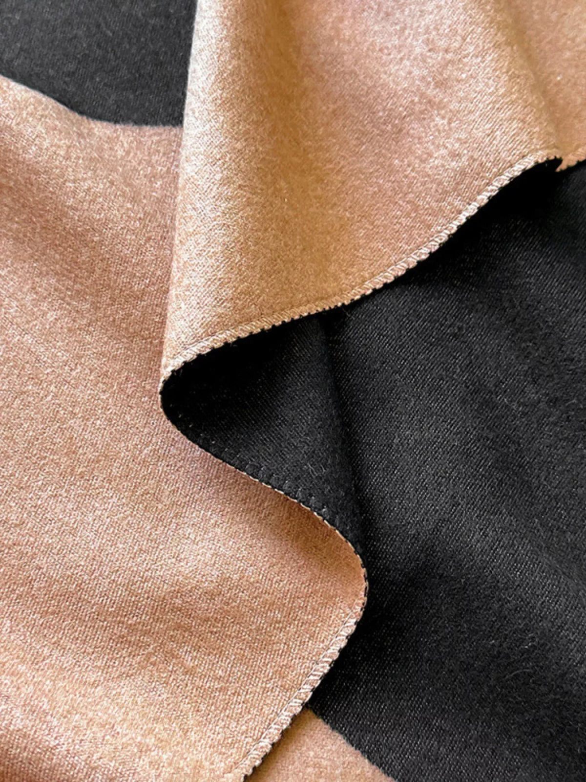 Color Block Raw Hem Scarf - Taupe - View 7
