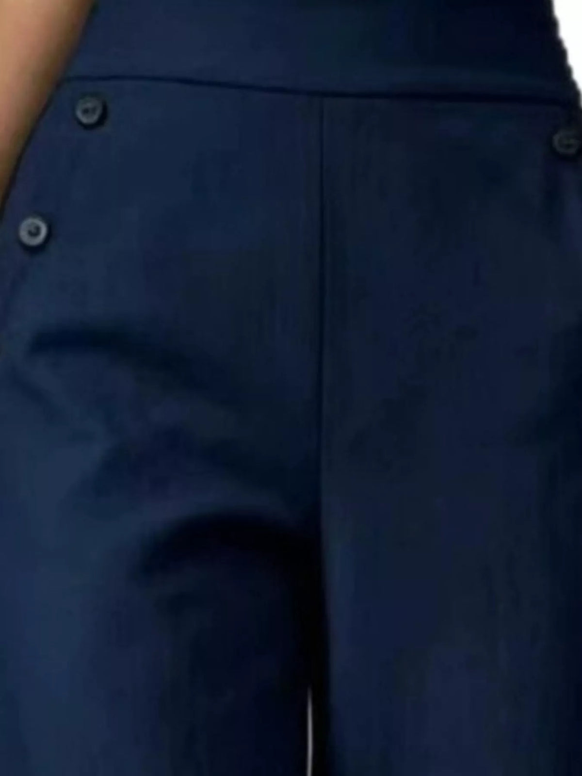High-Waisted Wide-Leg Pants - Navy - View 16