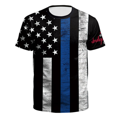 Summer New American Independence Day Holiday Digital Printing Round Neck T-Shirt Men Couples Large Size Loose Top