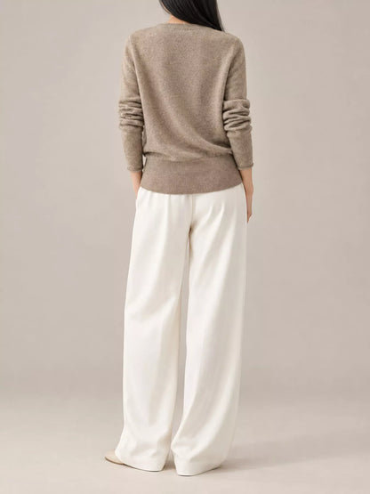 Wrap-Front Long Sleeve Sweater - Camel - View 6