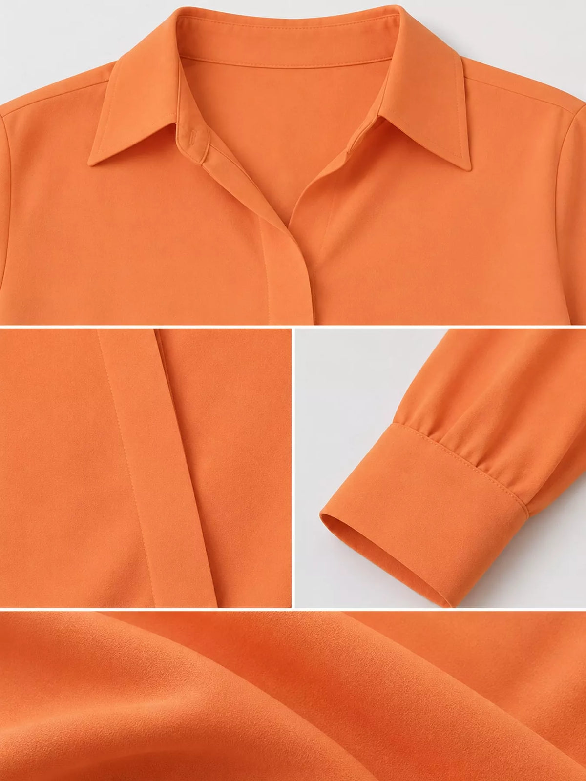 Button Up Long-Sleeve Shirt - Orange Pink - View 80