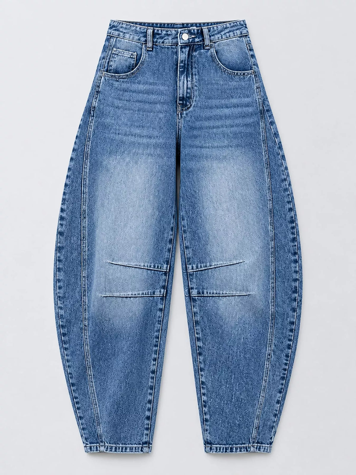 Barrel-Leg Jeans - Blue - View 4