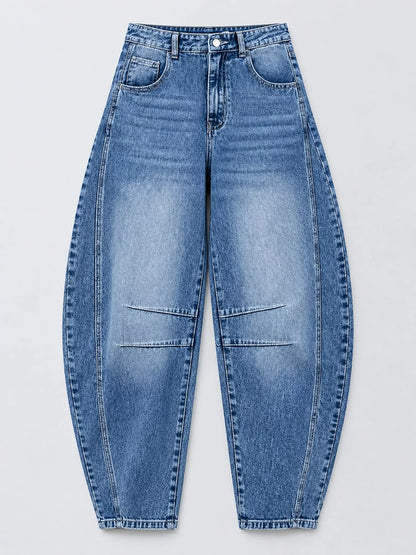 Barrel-Leg Jeans - Blue - View 4