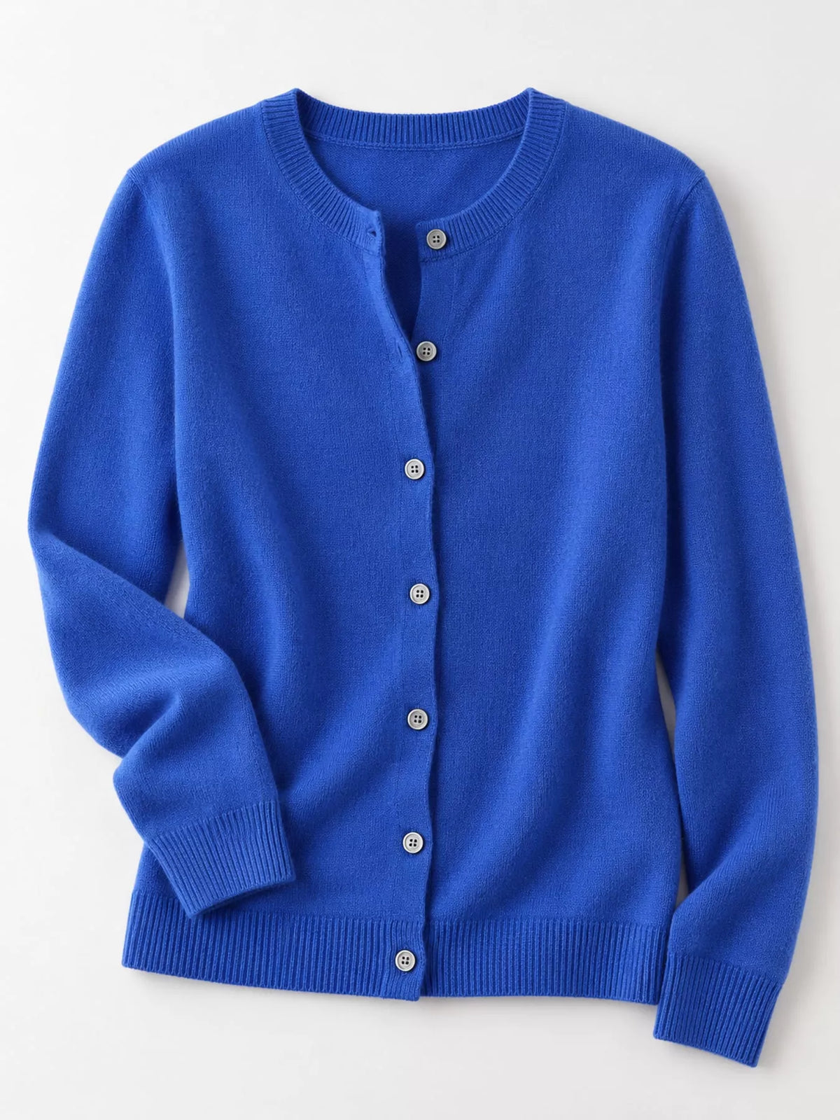 Crew-Neck Button-Down Cardigan - Klein Blue - View 78