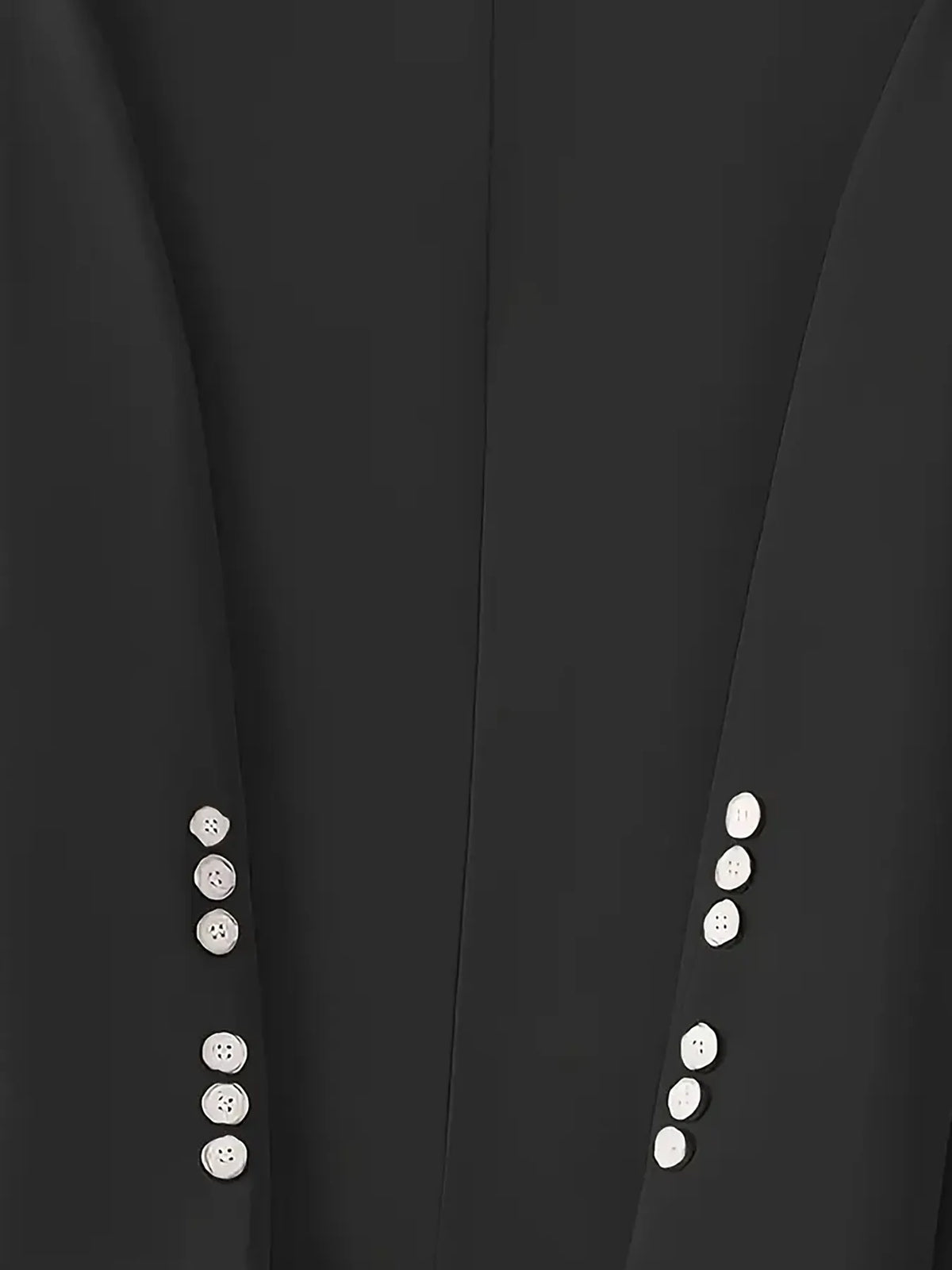 Single-Button Long Sleeve Blazer - Black - View 12