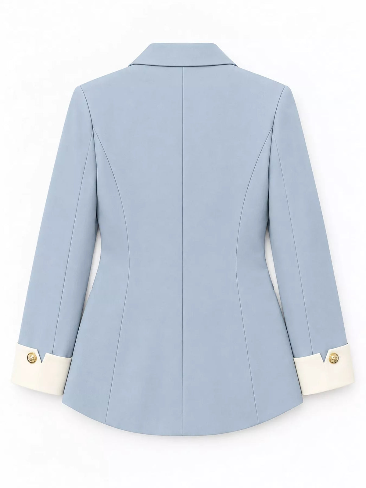 Full Size Single-Breasted Blazer with Gold Button Accents Plus Size - Blue - View 6