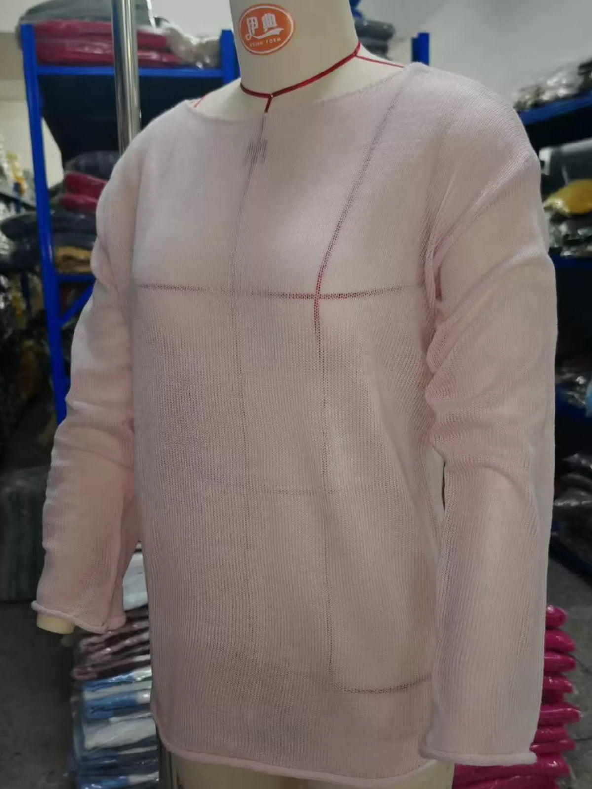 Full Size Sheer Lightweight Knit Top Plus Size - Pink - View 2