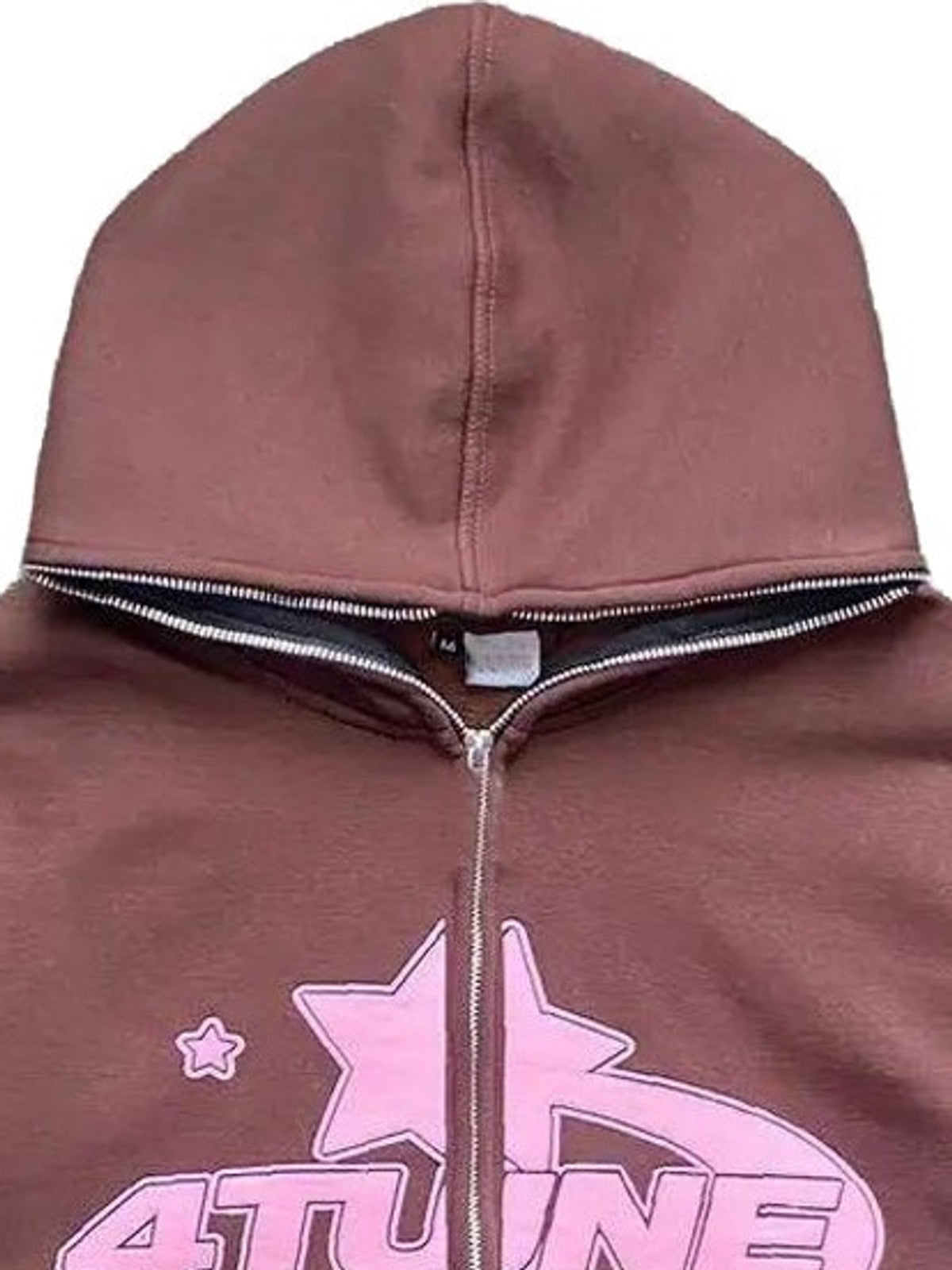 Full Size Letter Graphic Zip Up Hoodie Plus Size - Brown - View 5