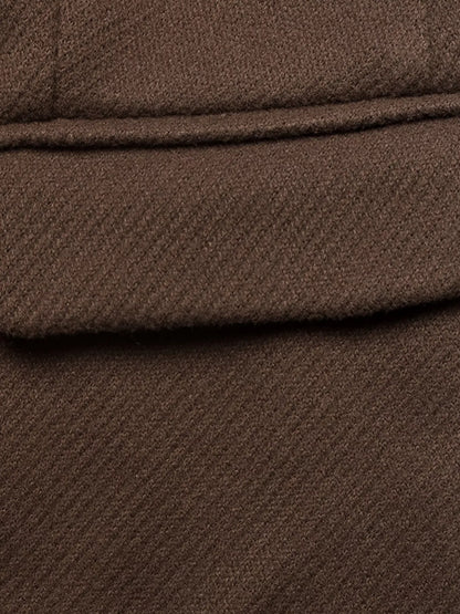 Lace Detail Button Up Blazer - Brown - View 10