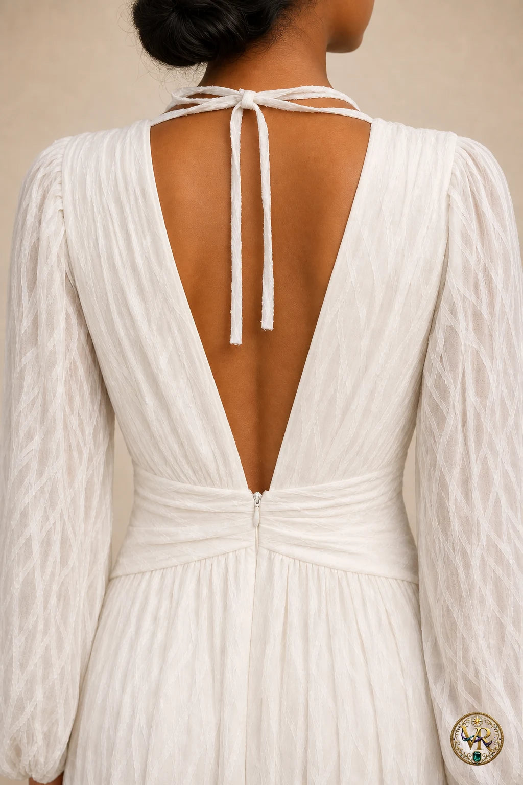 V-Neck Long Sleeve Maxi Dress