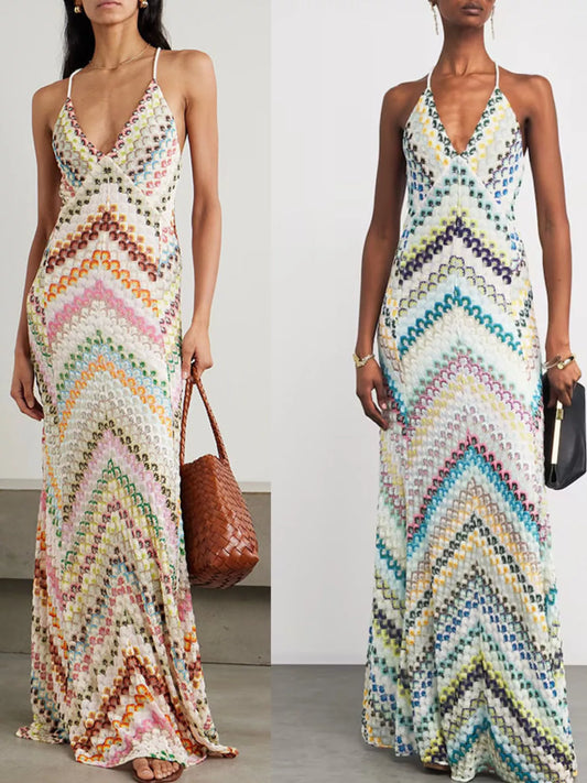 Backless Spaghetti Strap Maxi Dress - product photo 1