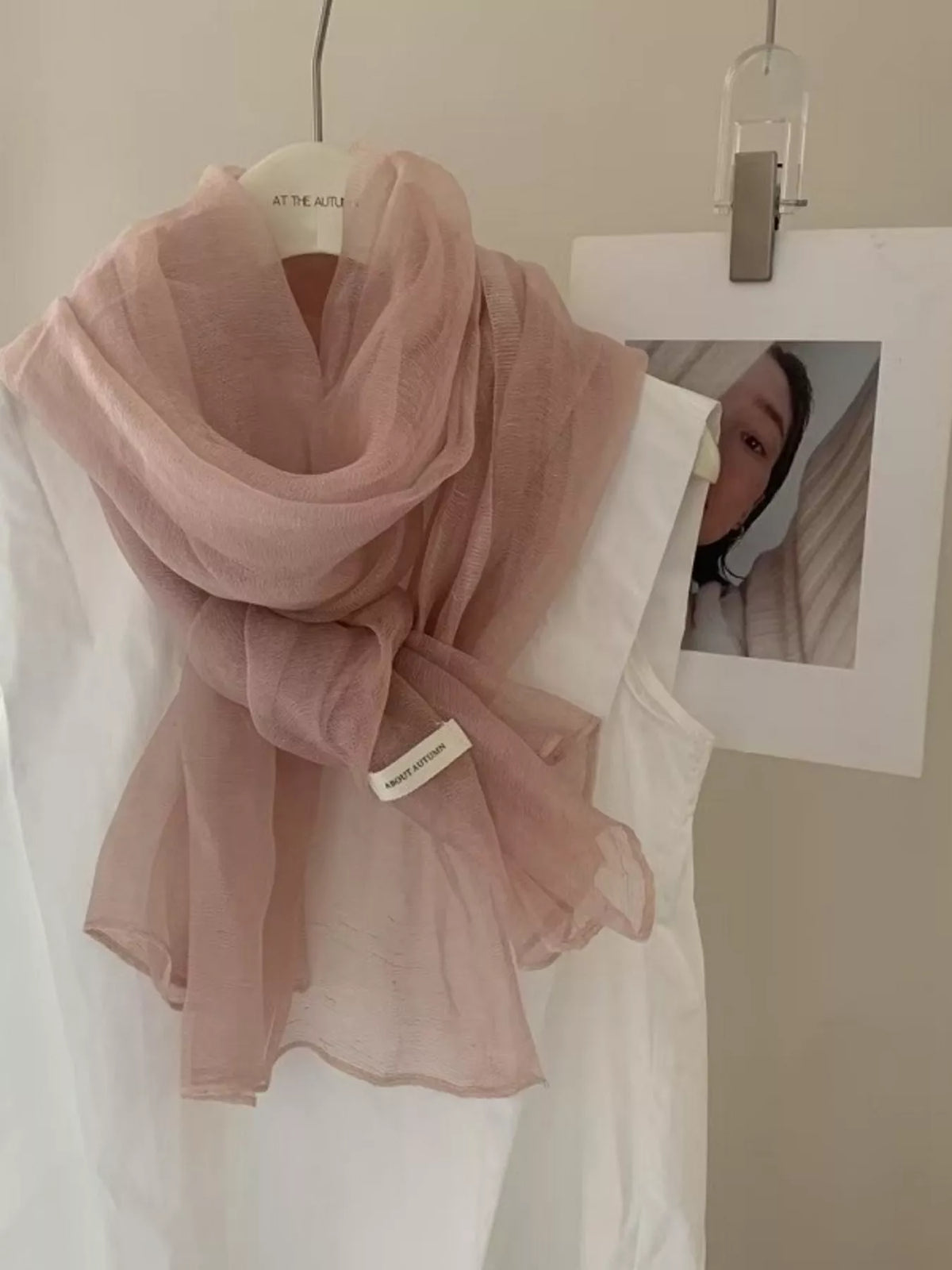 Lightweight Sheer Scarf - Quicksand Powder - View 3