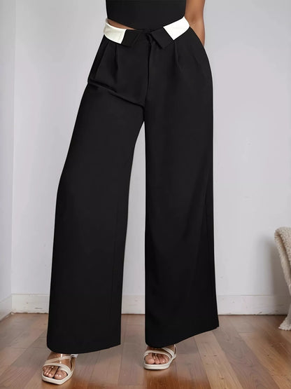 Wide Leg Pants - Black - View 1