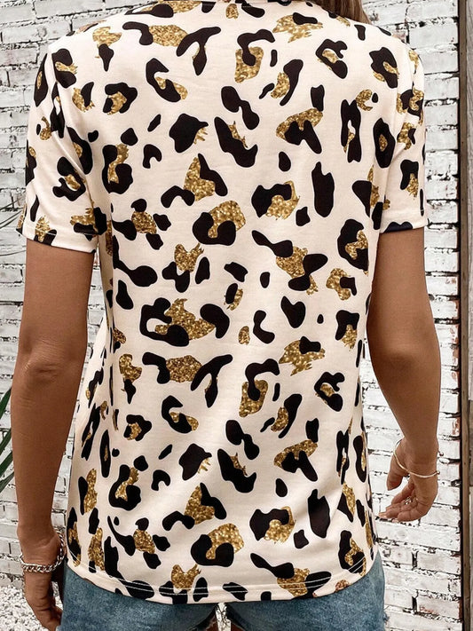 Leopard Print Short Sleeve T-Shirt - product photo 2
