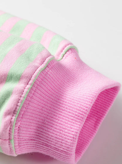 Striped Round Neck Long Sleeve Sweatshirt - Stripe - View 5