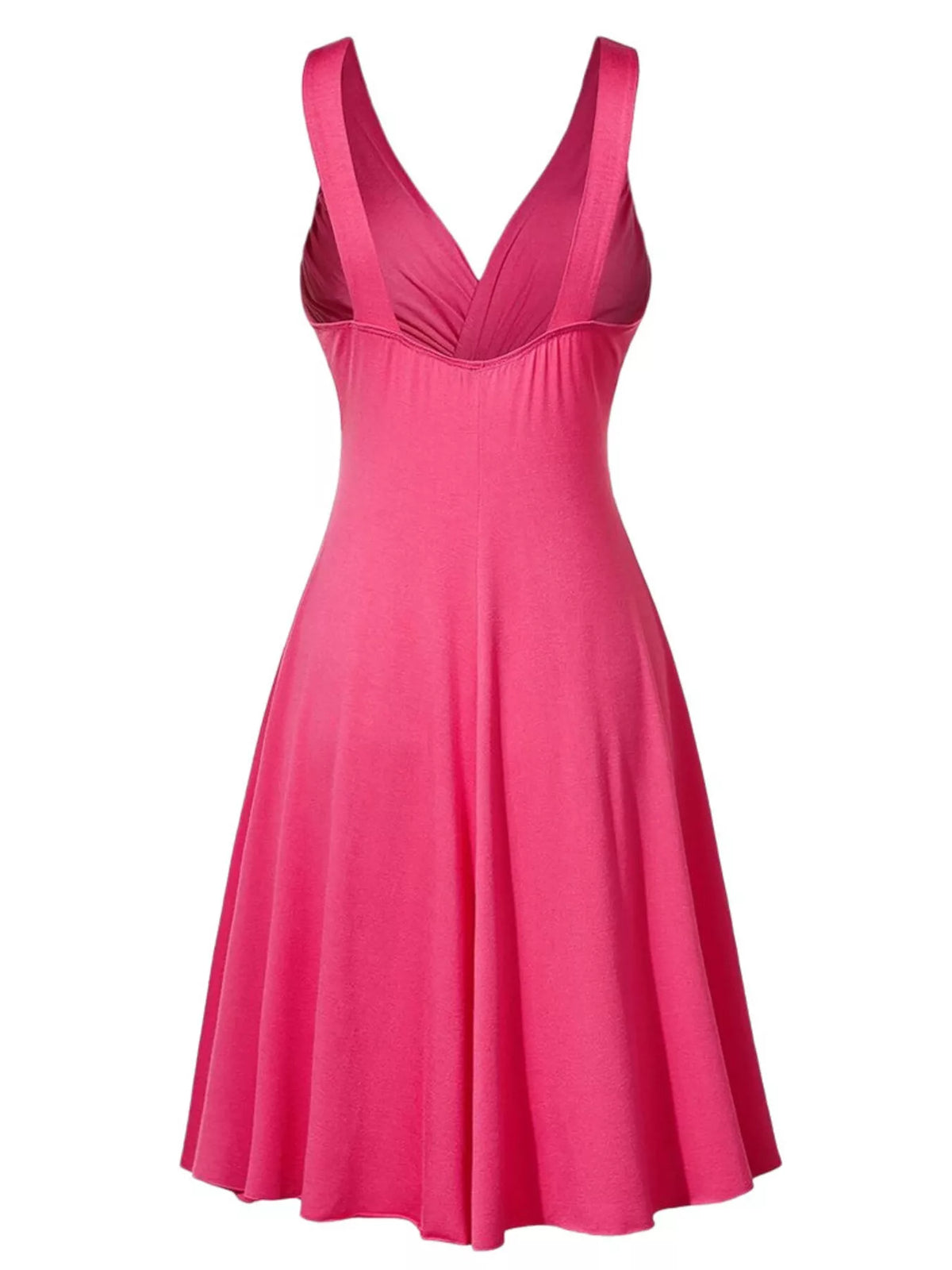 Full Size Twisted Sleeveless Ruched Waist A-Line Dress Plus Size - Hot Pink - View 2