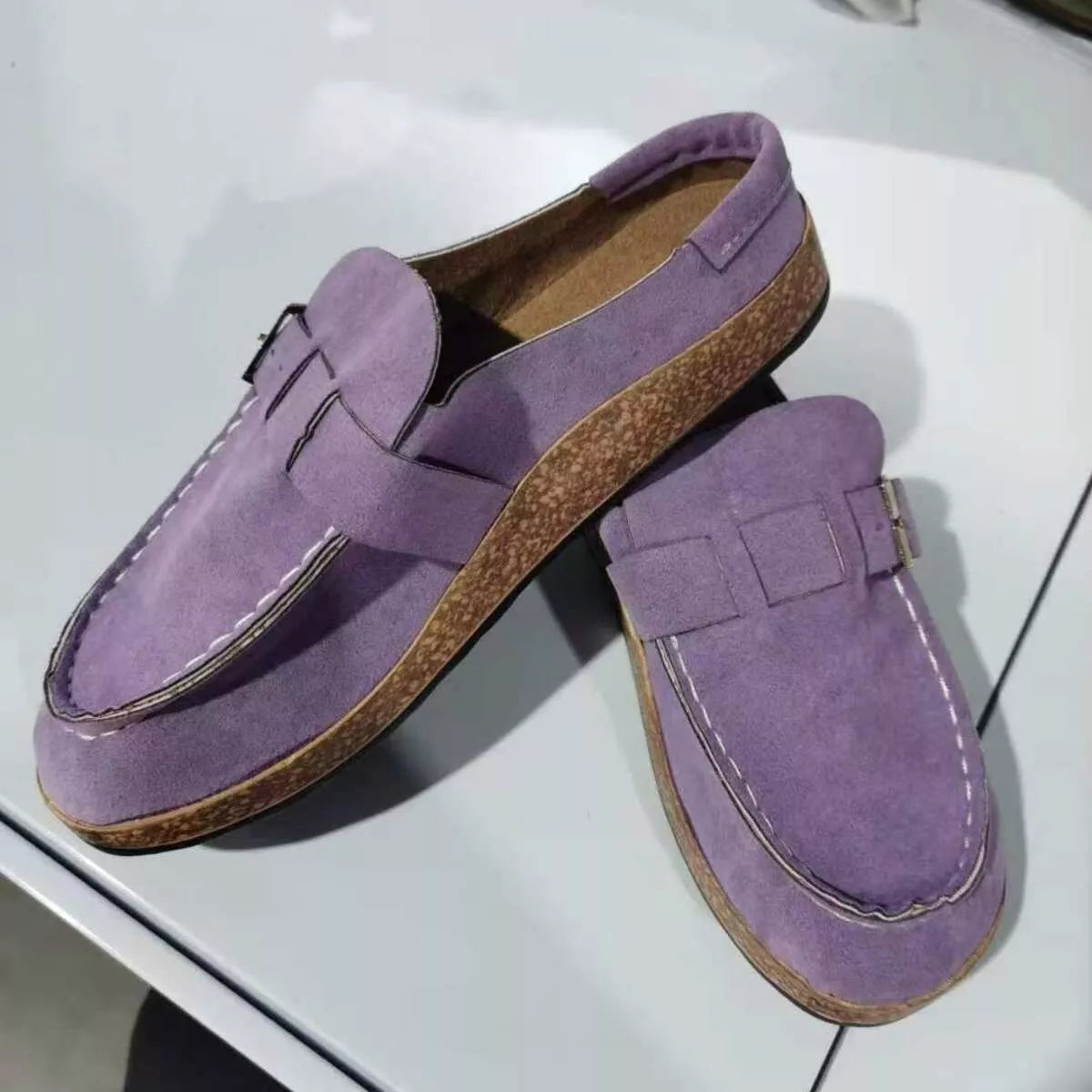 Round Toe Slip-Ons - Purple - View 2