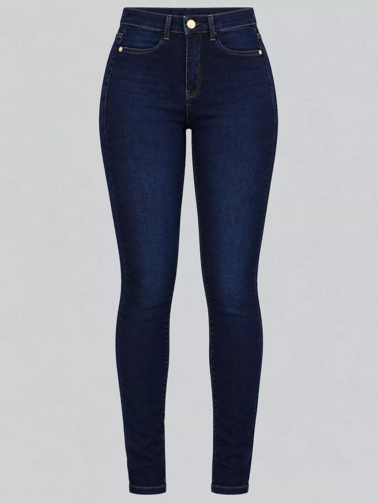High-Waisted Sculpting Skinny Jeans - Dark Blue - View 5