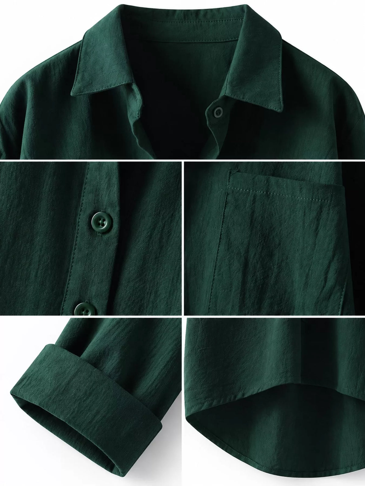 Full Size Casual Button-Down Shirt with Dual Chest Pockets Plus Size - Green - View 26