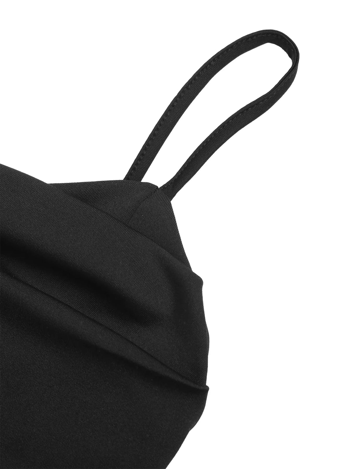 Lace Trim Wide Leg Jumpsuit - Black - View 9