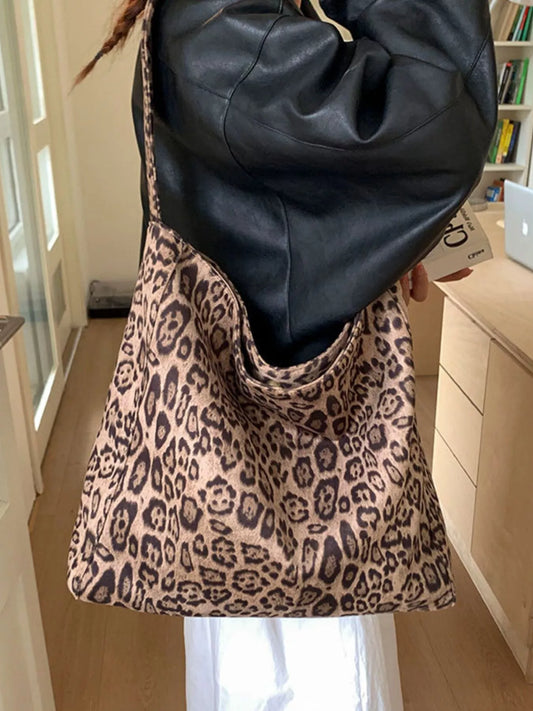 Leopard Print Tote Bag - Khaki - View 2