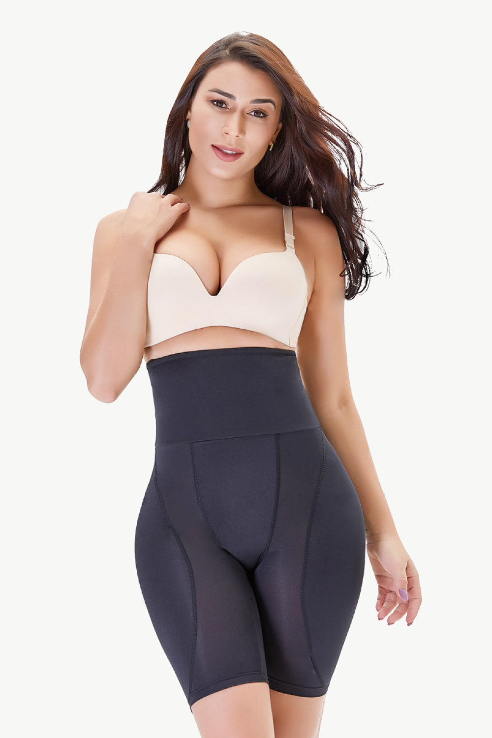Full Size High Waisted Pull-On Shaping Shorts - Black