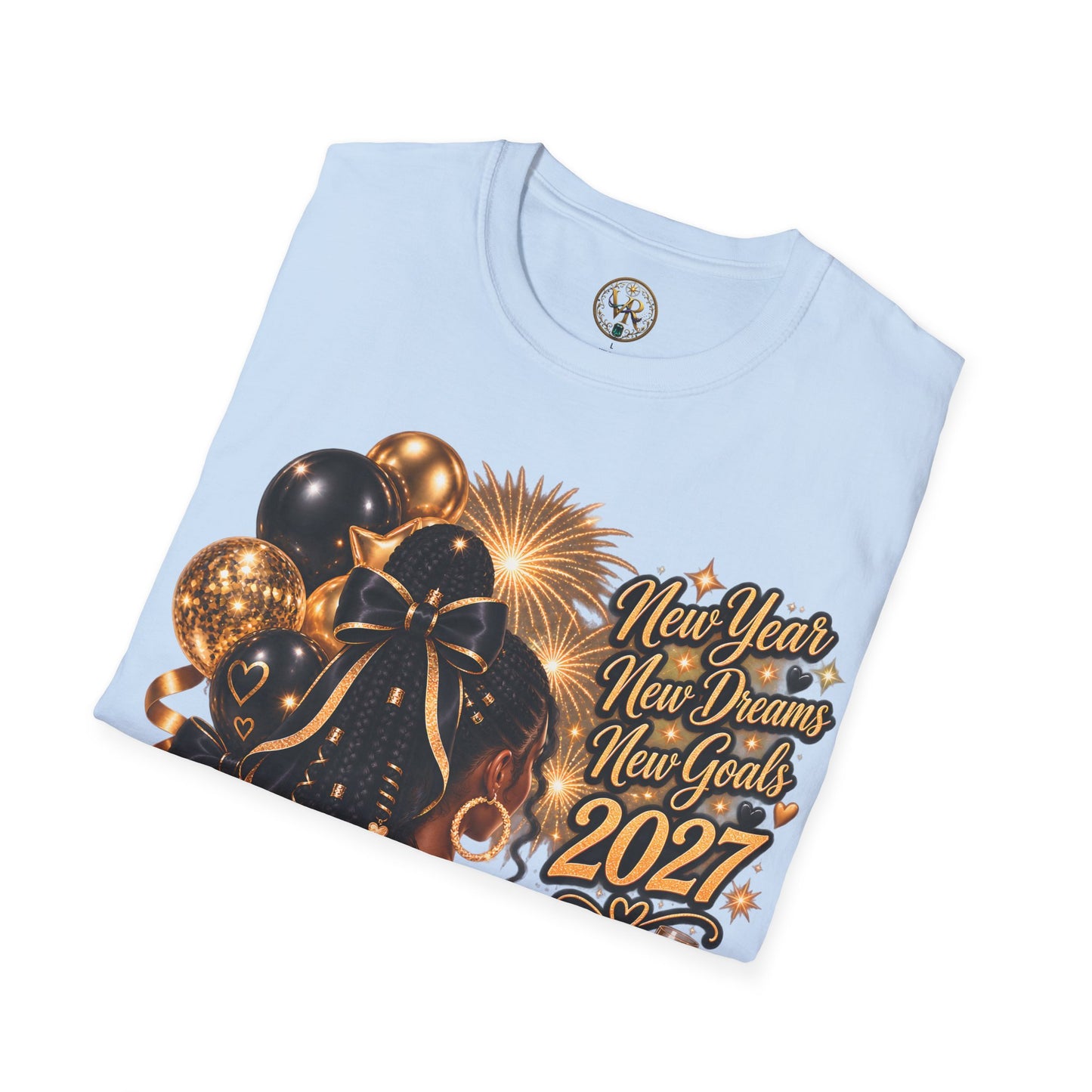 New Year 2027 Celebration Tee - Light Blue - product view 4 - Light Blue