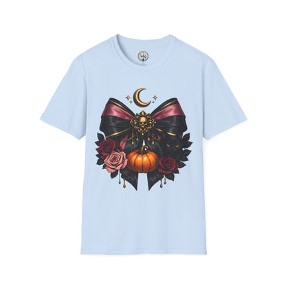 Gothic Moon and Pumpkin Tee - Light Blue - product view 1 - Light Blue