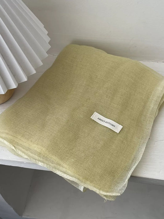 Lightweight Sheer Scarf - Creamy Yellow - View 2