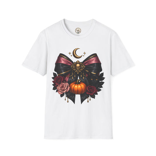 Gothic Moon and Pumpkin Tee - White - product view 1 - White