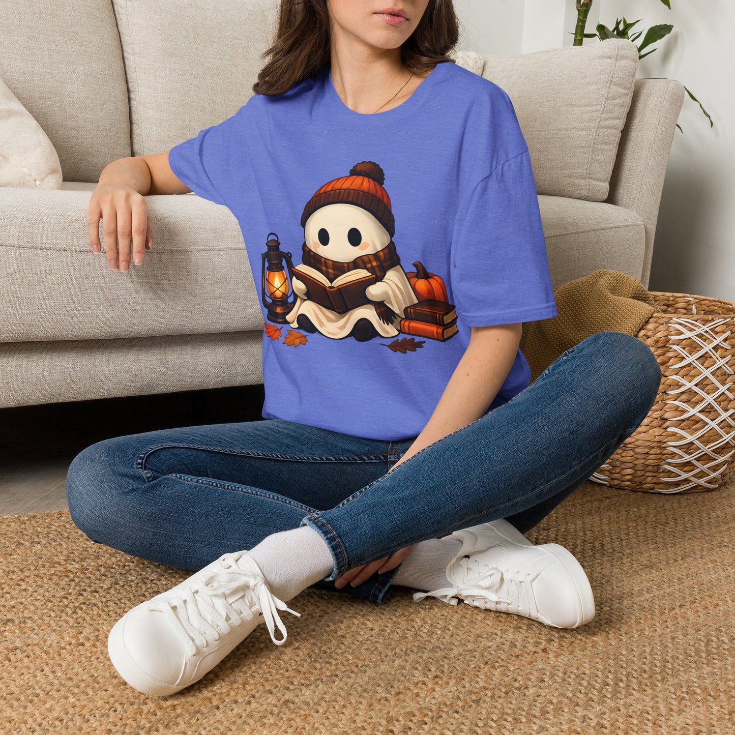Cozy Reading Ghost Tee - Black - product view 3 - Black