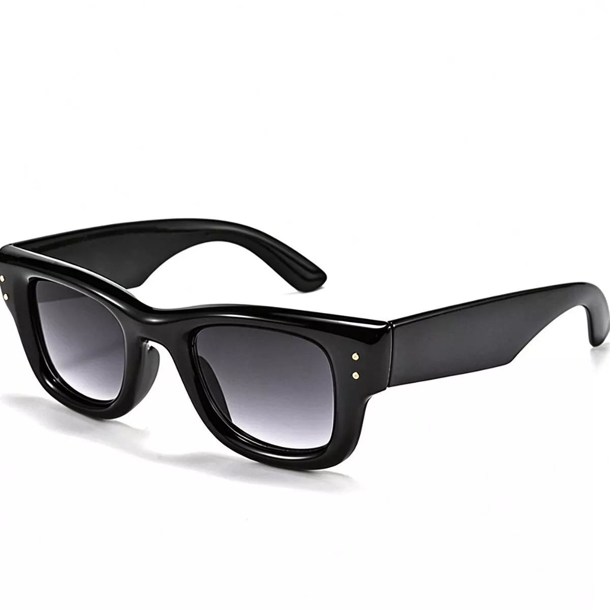 Oversized Rectangular Gradient Lens Sunglasses - Black - View 2